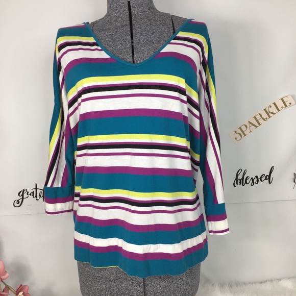 Torrid Womens Striped Top Plus Size 1 1X Open Back - Picture 5 of 12